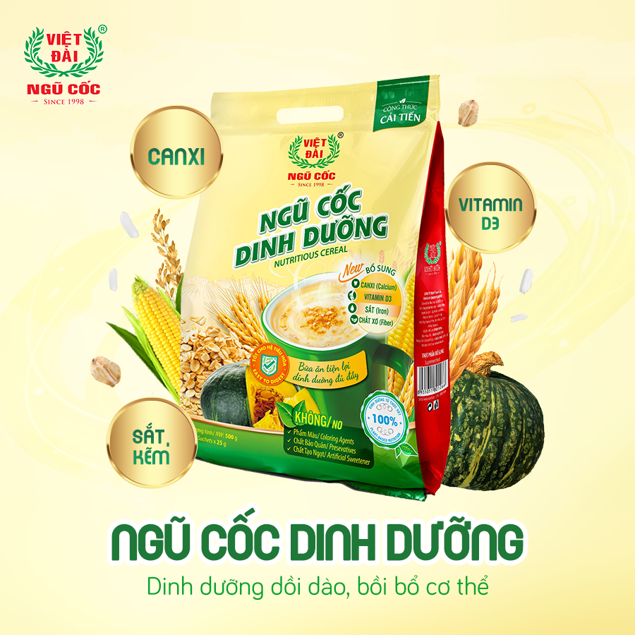 Ngũ cốc dinh dưỡng Việt Đài cung cấp những dưỡng chất cần thiết cho cơ thể