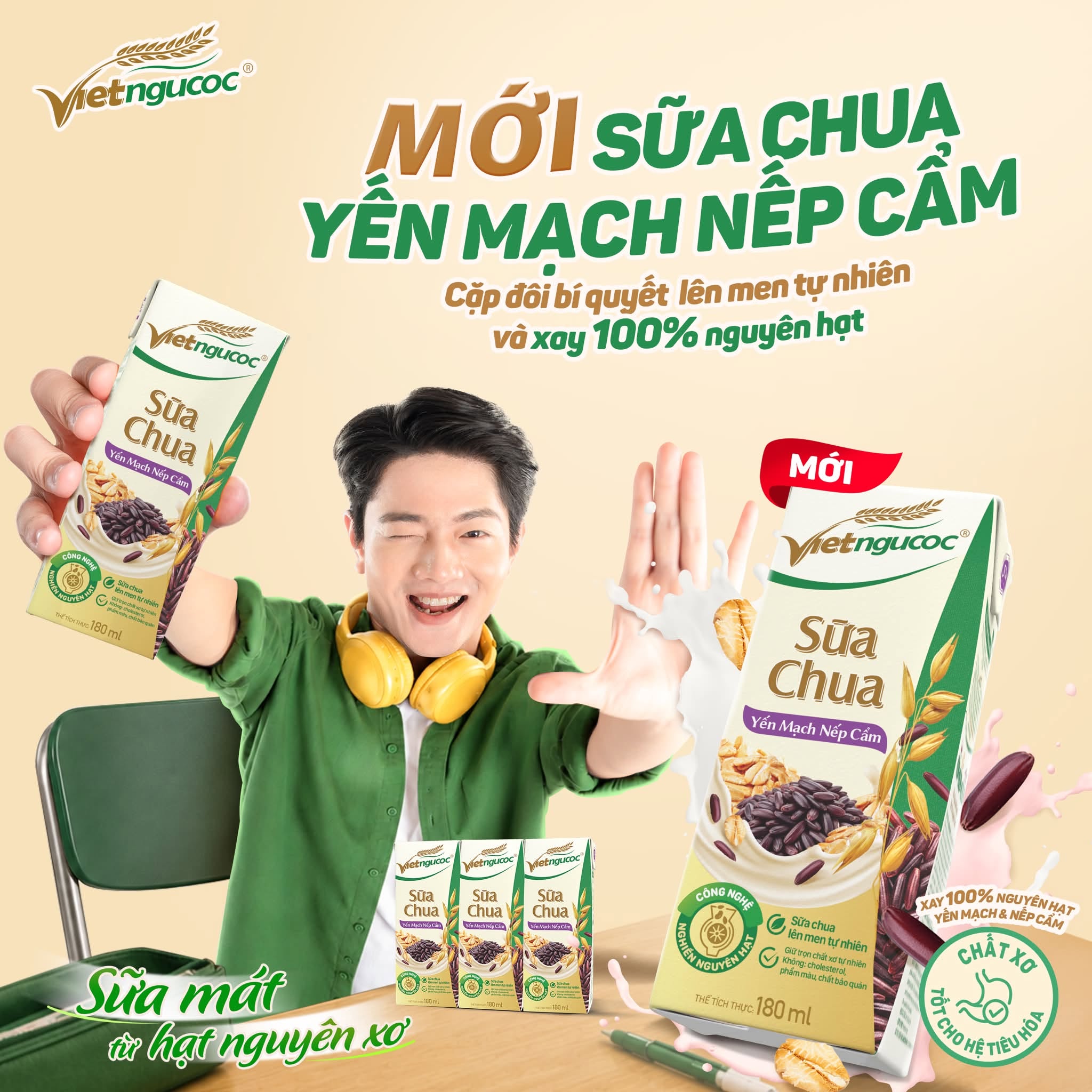 Việt Ngũ Cốc - Sữa chua yến mạch nếp cẩm